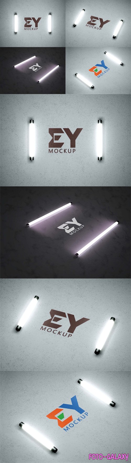 Wall Light Logo PSD Mockups Templates