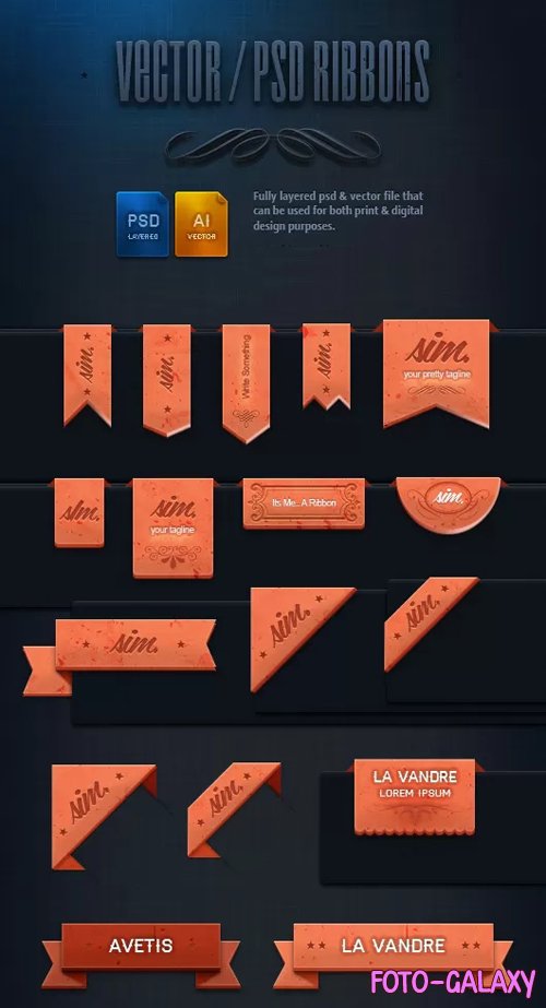 Elegant Ribbons PSD Templates