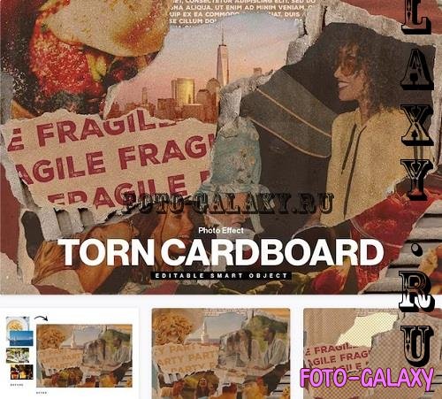 Torn Cardboard Photo Effect Template - 6WG3R8Y