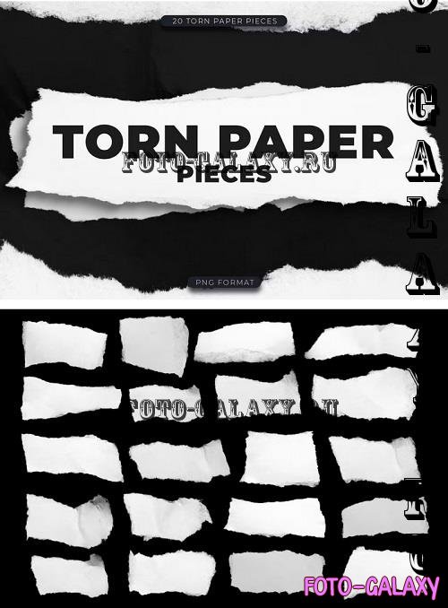 20 Torn Paper Pieces - JSYFRT2