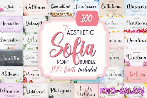 The Aesthetic Sofia Font Bundle - 100 Premium Fonts