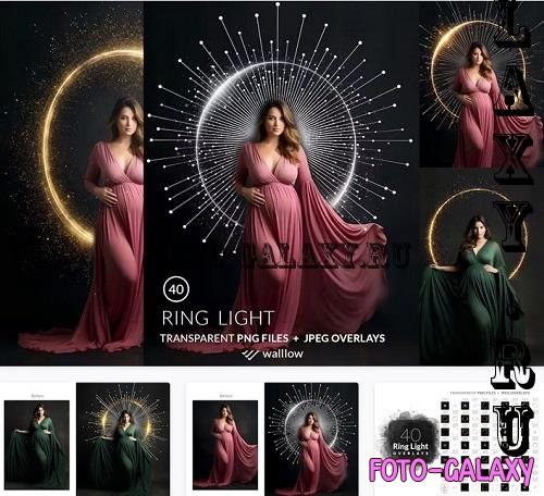 40 Shine Ring light frames maternity PNG overlays - HLHQCDX