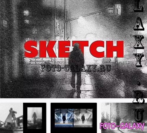 Noir Sketch Photo Effect - 92058553