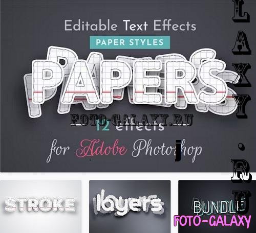 12 Paper Raster Text Effects - 42209415