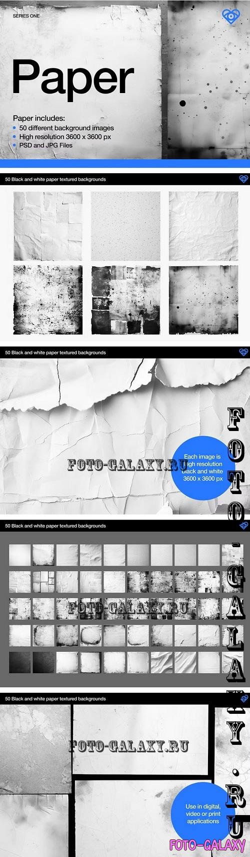 Paper - 50 Black & White Backgrounds - 92088751