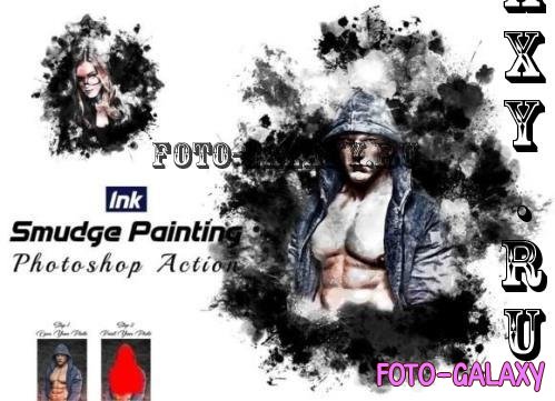 Ink Smudge Painting Photoshop Action - 92080041