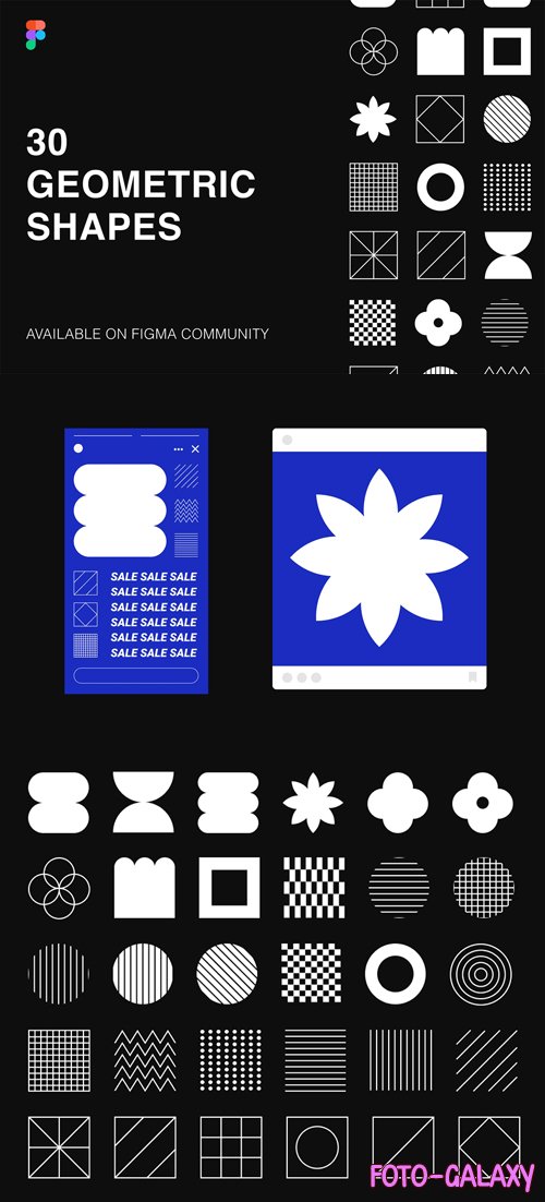 30 Geometric Shapes for Figma