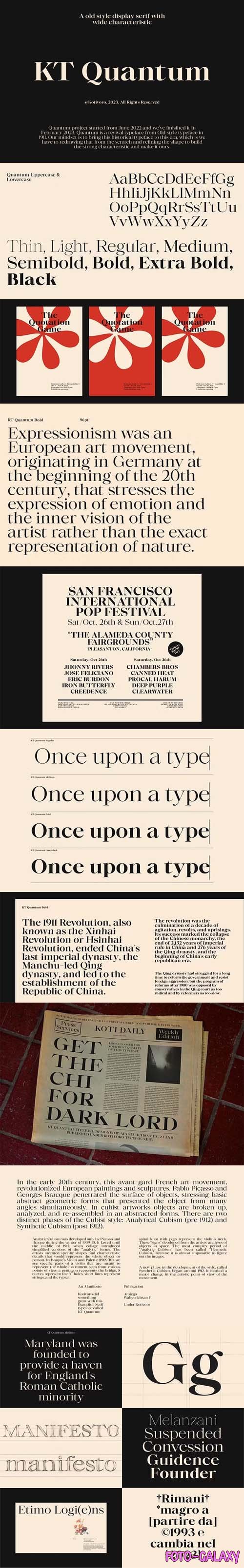 KT Quantum Font Family - Display Serif Typeface