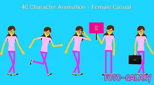Character Animation Female Casual 1156186 - Project for After Effects
