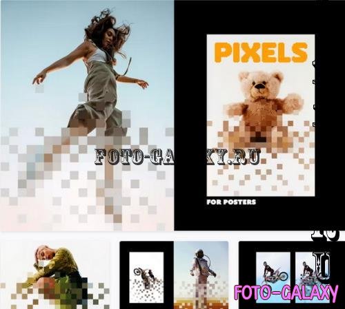 Pixel Dispersion Poster Photo Effect - 92074880