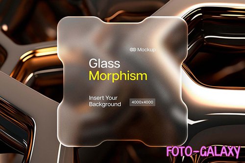 Glass Morphism Chip Card - PSD Mockup Template
