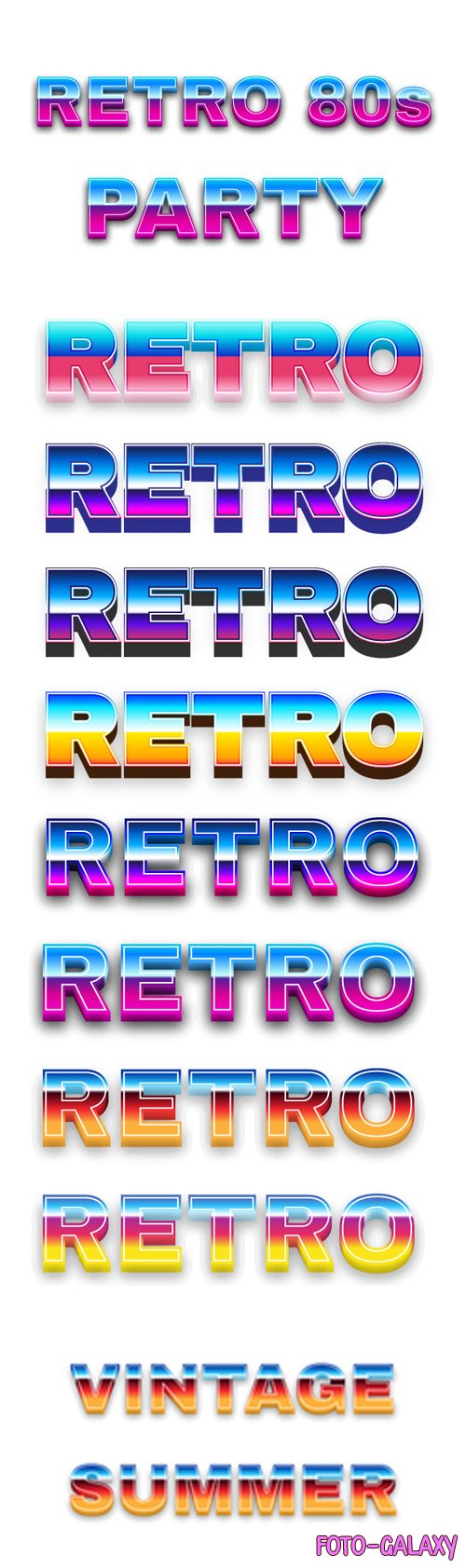 Retro 80s Neon Text Styles for Illustrator