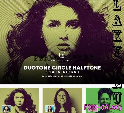 Duotone Circle Halftone Photo Effect - MYF4Z58