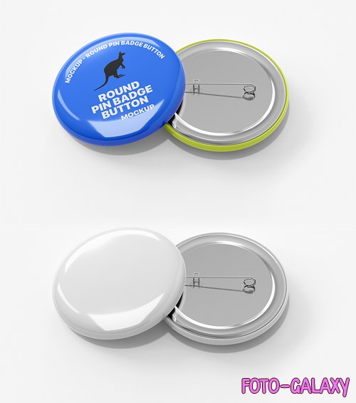 Round Pin Badge Button PSD Mockup Template