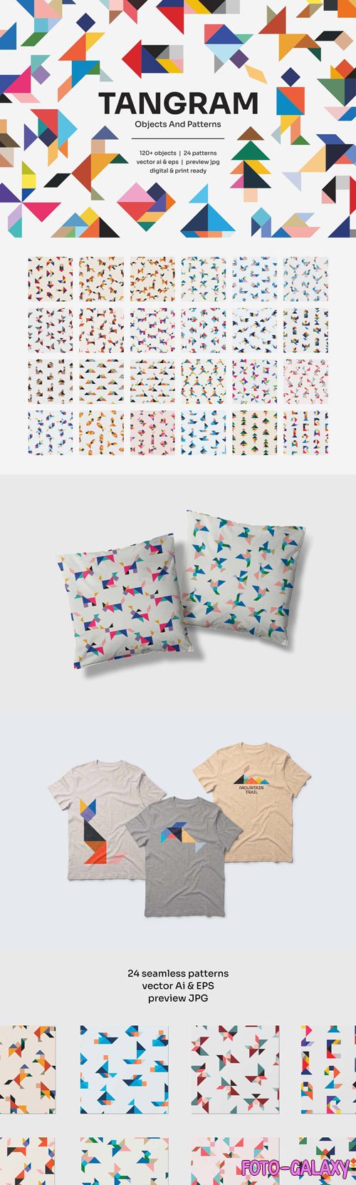 TANGRAM - Objects & Patterns - Vector Design Templates