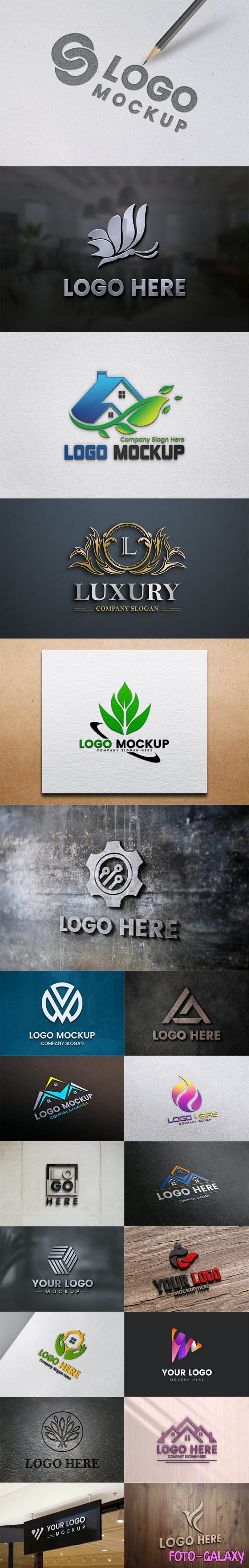 20 Photorealistic 3D Logo - PSD Mockup Templates
