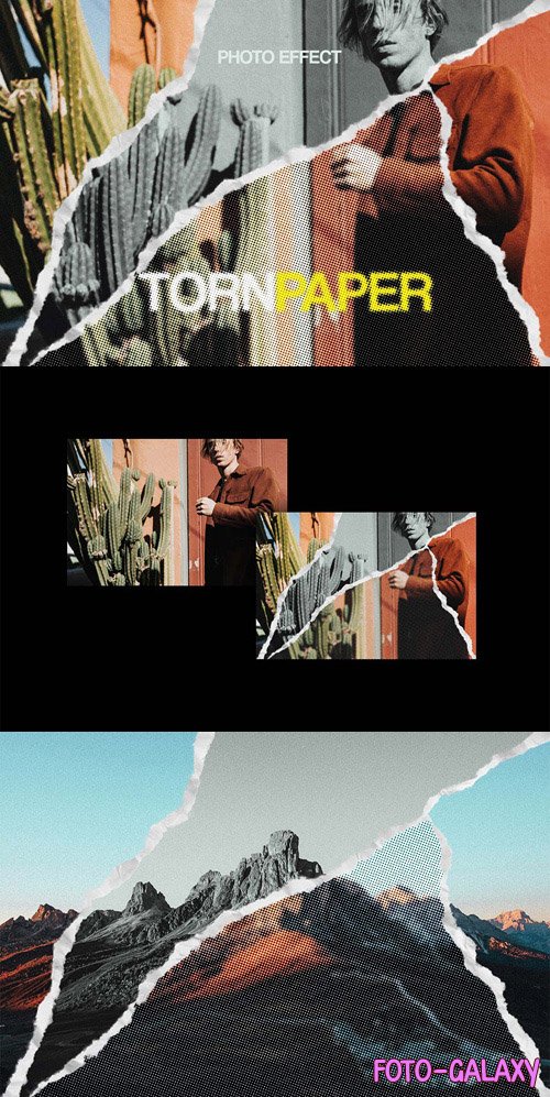 Torn Paper Photoshop Effect Template