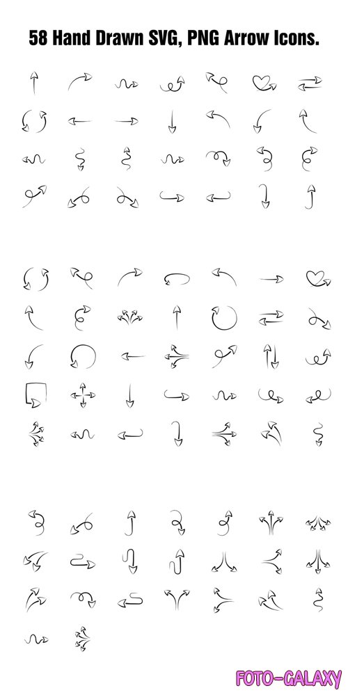 50 Hand Drawn Arrows Icons