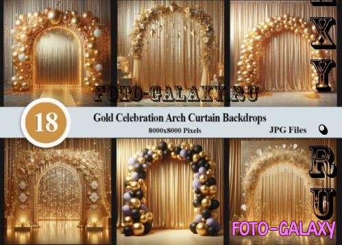 Gold Celebration Arch Curtain Backdrops