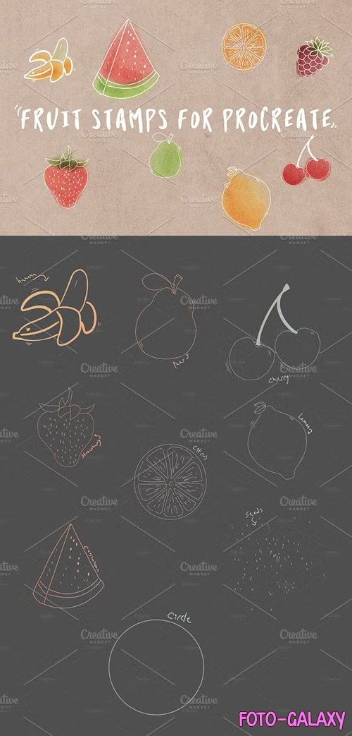 Fruit Stamp Brushes for Procreate