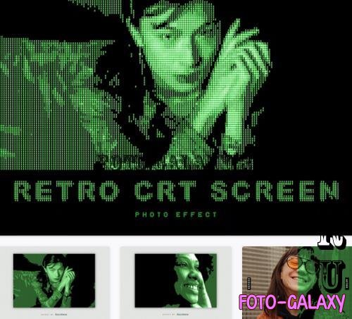 Retro CRT Monitor Screen PSD Photo Effect - 3EBESLP