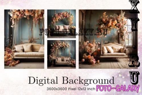 Floral Swing Studio Backdrop Overlays - 94090213