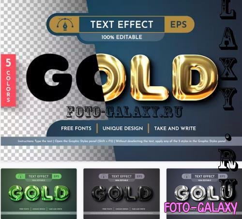 5 Metal Editable Text Effects - 92514306
