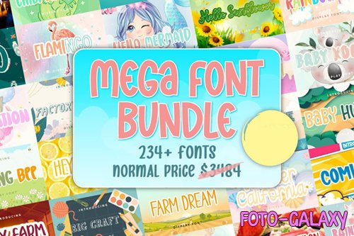 Mega Font Bundle - 235 Premium Fonts