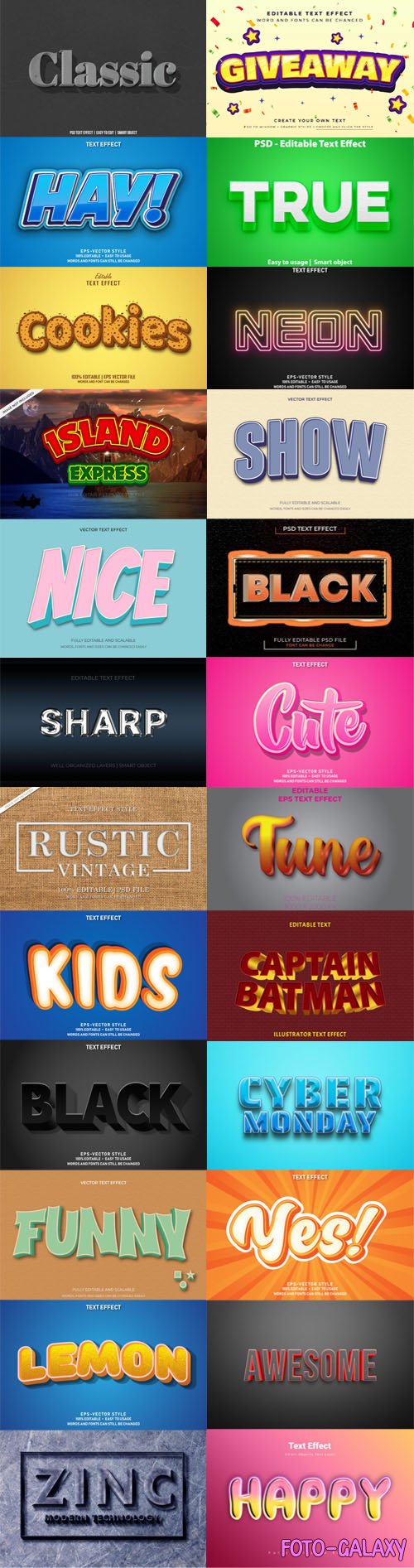 40+ Editable Text Effect Styles for Photoshop & Illustrator