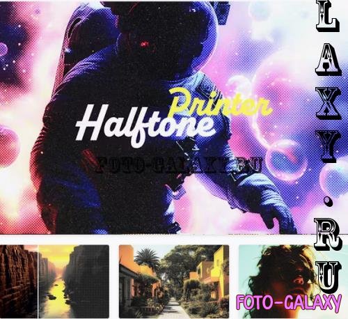 Retro Halftone Printer Photo Effect - 92526897