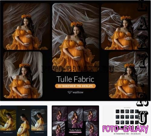 Flying Tulle Veil Fabric Transparent Png Overlays - M685HBF