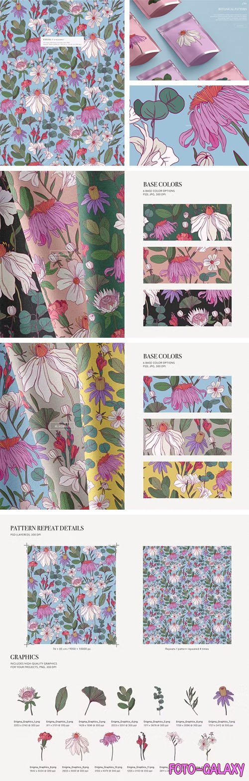 Enigma - Floral Patterns & Graphics - PSD Templates