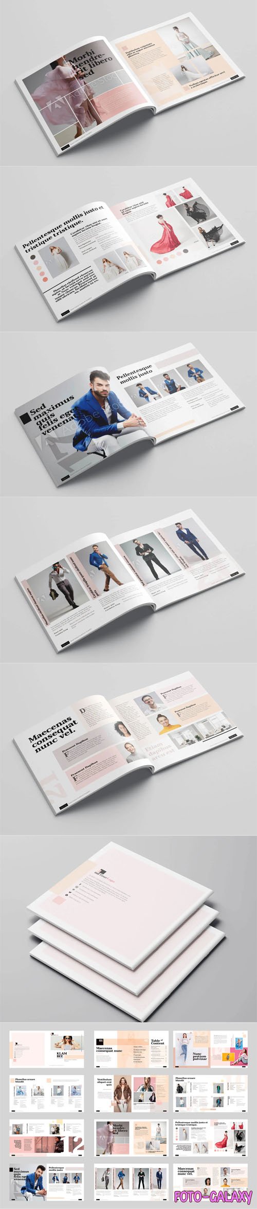 KLAMBEE - Square Fashion Lookbook INDD Template [24 Pages]