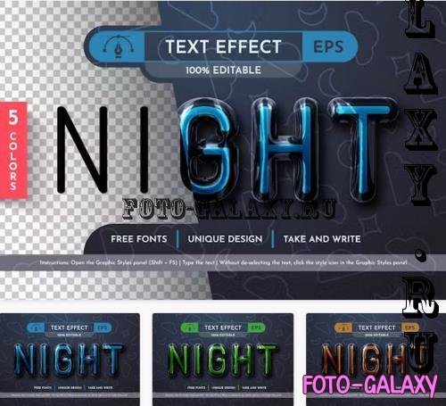 5 Night Glass Editable Text Effects - 92524150