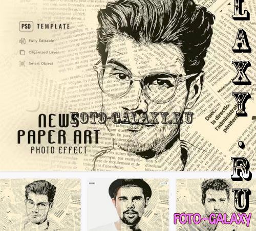 News Paper Art Photo Effect - D5SMJ4C