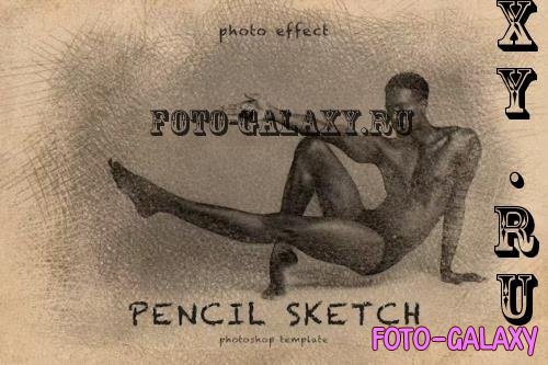 Pencil Sketch Retro Hand Drawing Photo Effect - 9H4RLZW