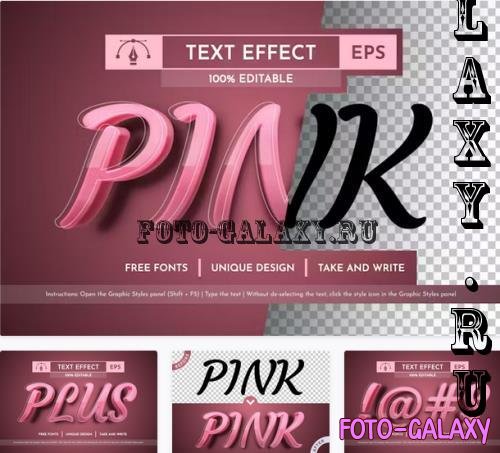 Pink Editable Text Effect - 92355610