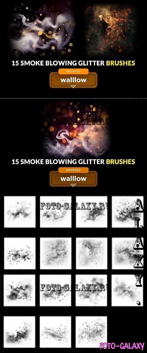 Smoke glitter bokeh photoshop digital brushes - FP92W23