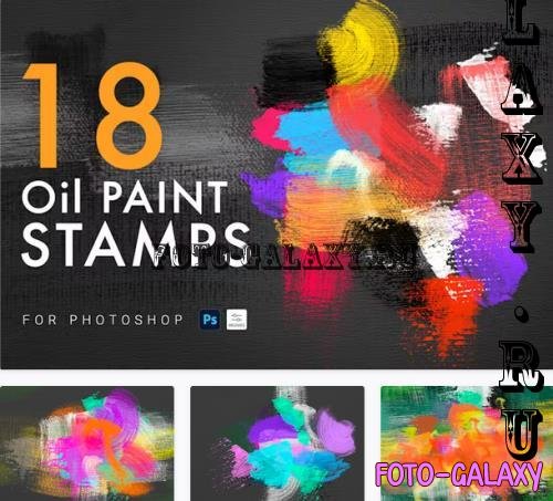 18 Oil Paint Stamps - A5TYGK6