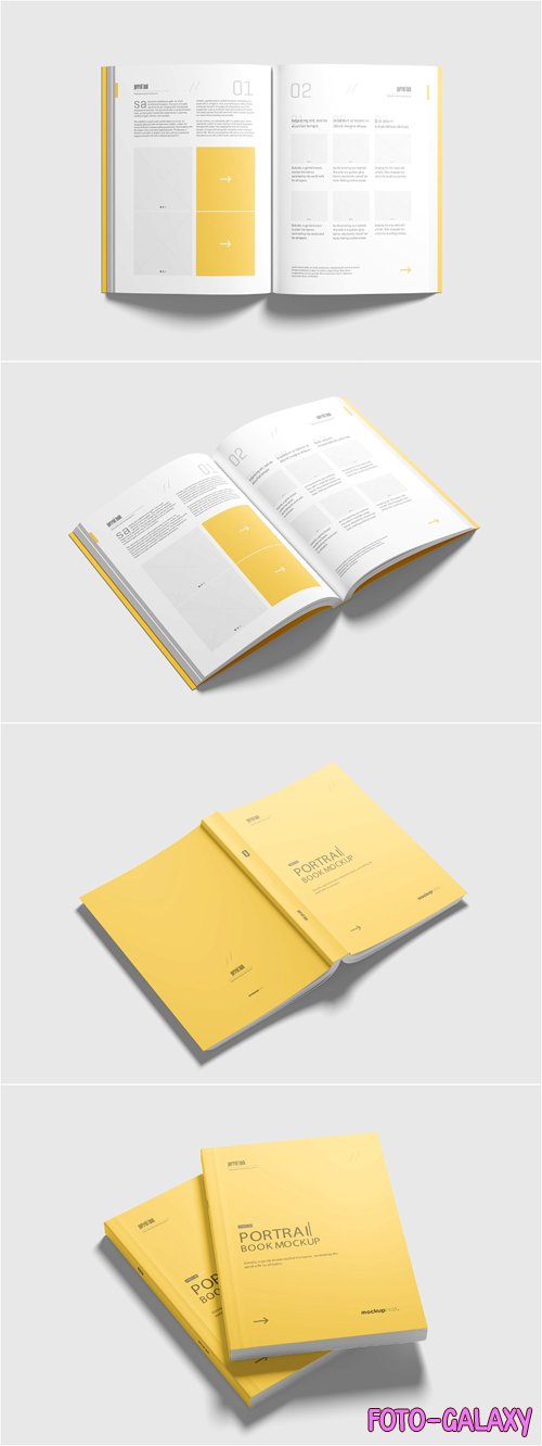 Portrait Book PSD Mockup Templates