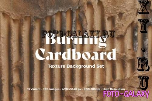 Burning Cardboard Texture Background Set - XC7HV9Z