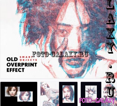 Vintage Duotone Overprint Photo Effect - 129915907