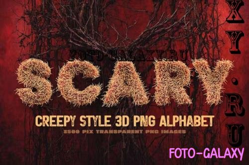 Creepy PNG Alphabet - UKDG8W2