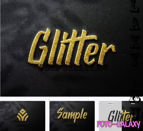 Gold Giltter Text Effect and Logo Mockup - BMFZSLY