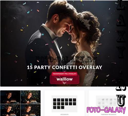 15 Party confetti transparent PNG overlays - RQHNRK8