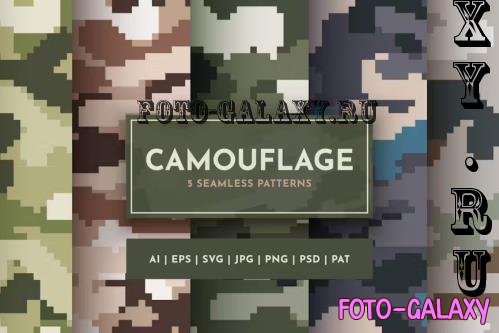 Set 5 Seamless Camouflage Patterns - 92197486