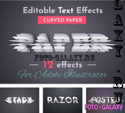 12 Curved Paper Vector Text Effects - 42236509