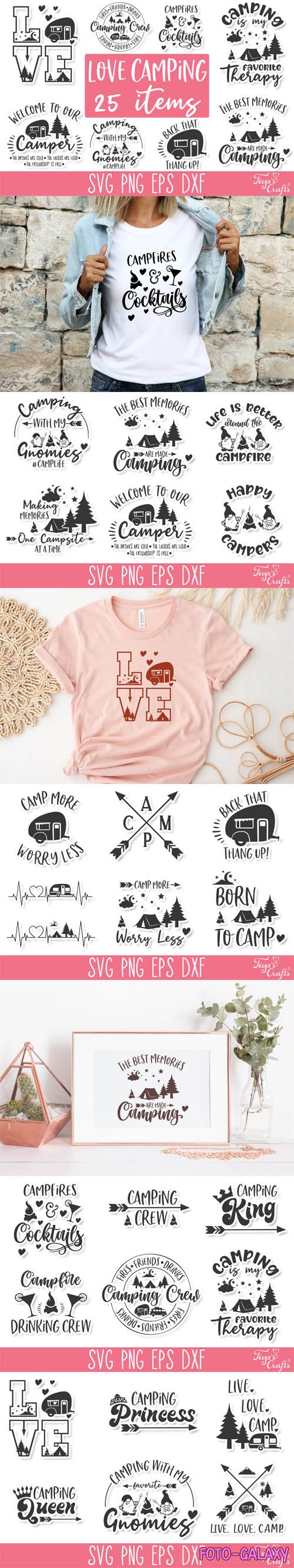 Camping SVG Bundle - 25 Vector Design Templates