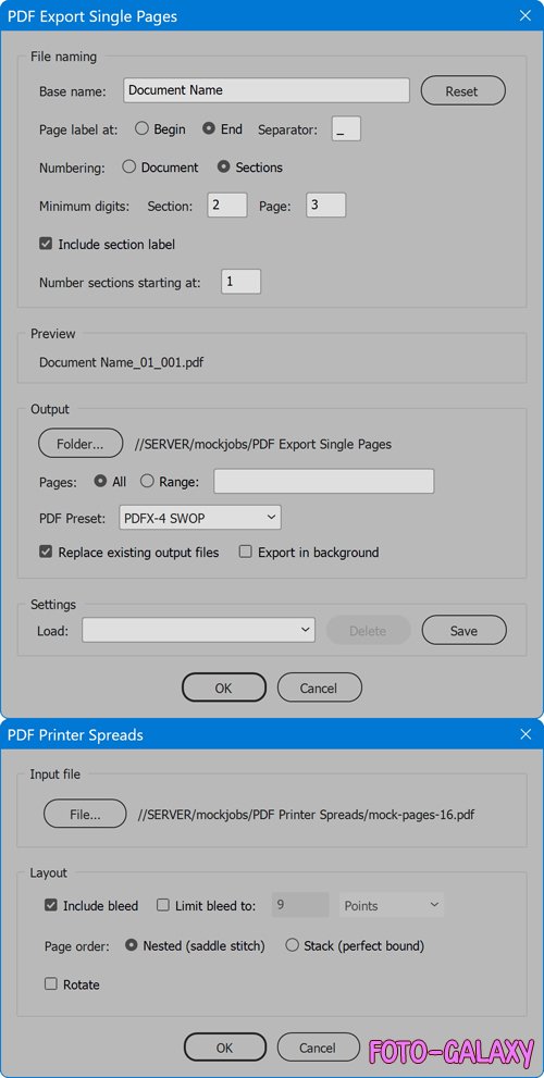 PDF Printer Spreads & Export Single Pages - InDesign Scripts
