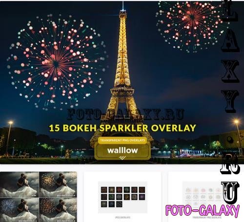 Bokeh fireworks transparent PNG photoshop overlays - PPA8XWE